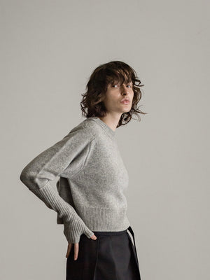 IH12-23AW-94604  Wool cashmere crop sweater