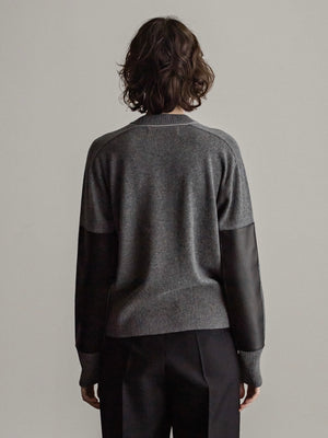 IH12-23AW-91901  Elbow patch round sweater