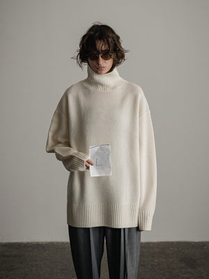 IH12-23AW-96406 Wool cashemere stand neck sweater