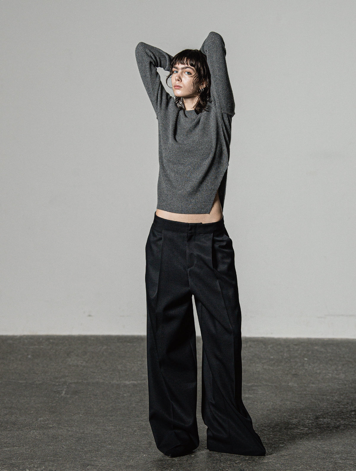 IHATOV パンツ Double Cross Tuck Wide Leg Pants IH10-6A-86412 IHATOV イーハトーブ ワイドパンツ Double Cross Tuck Wide Leg