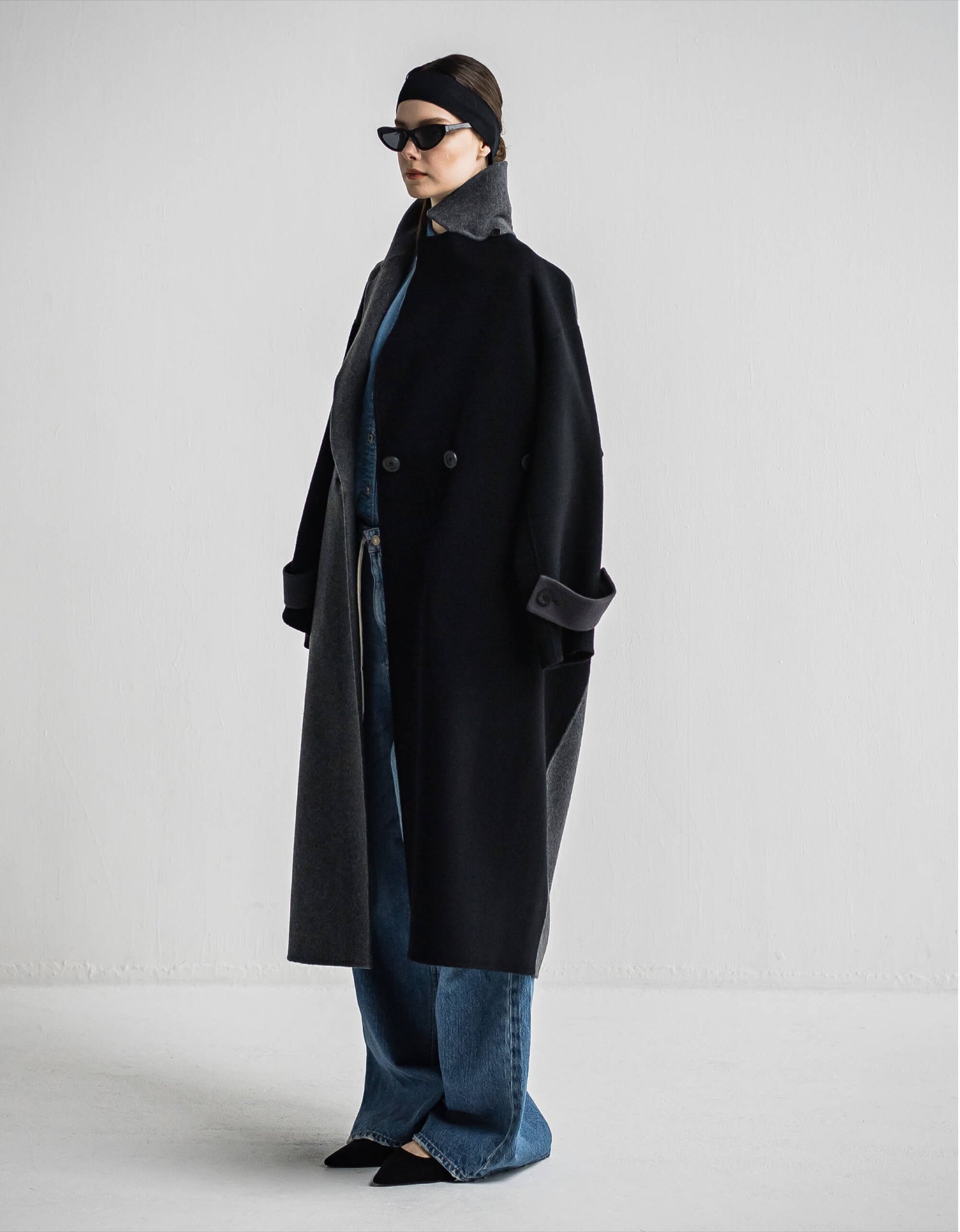 IH04-7A-82908 Super 100's maxi length rever coat