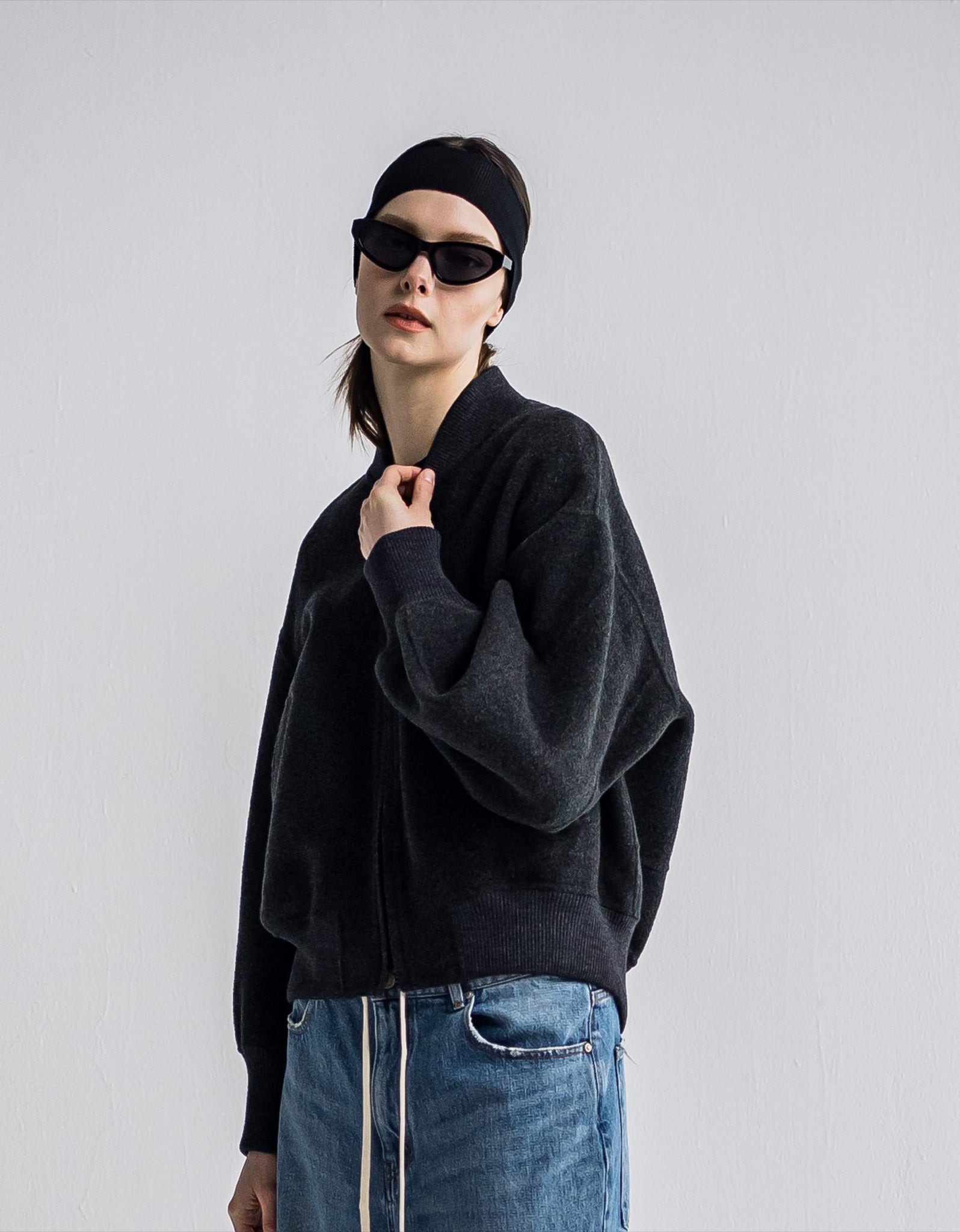 IH05-7A-55905 Super 100's River wool stadium blouson