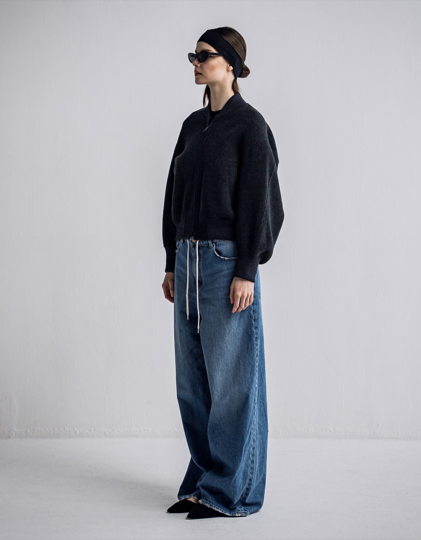 IH05-7A-55905 Super 100's River wool stadium blouson