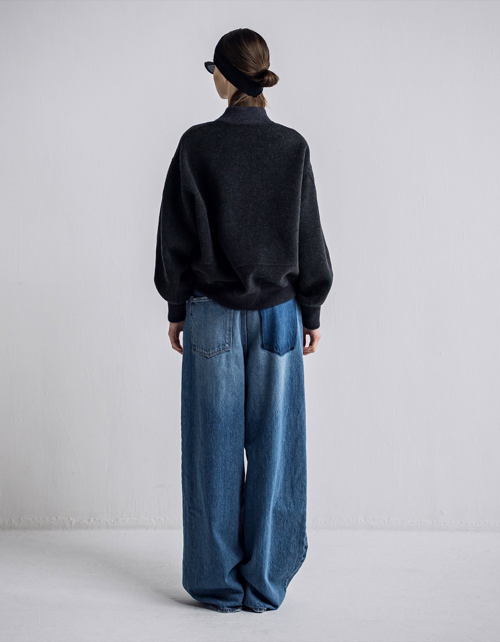 IH05-7A-55905 Super 100's River wool stadium blouson