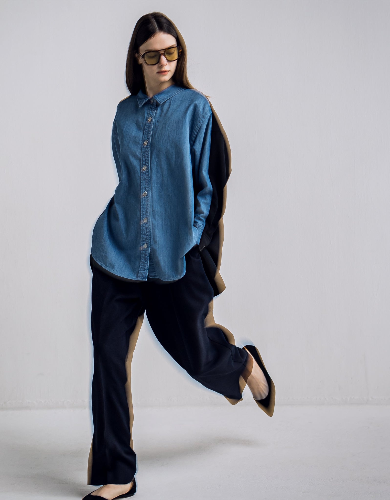 IH06-7A-64806 Dungaree Panel Shirt