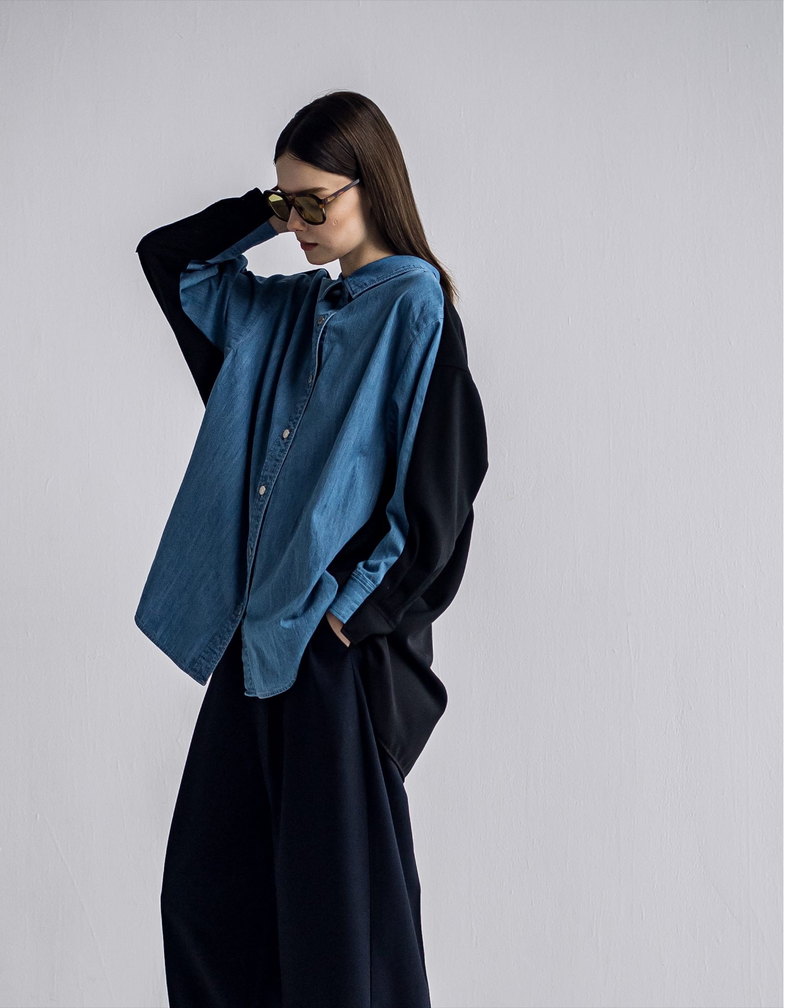 IH06-7A-64806 Dungaree Panel Shirt