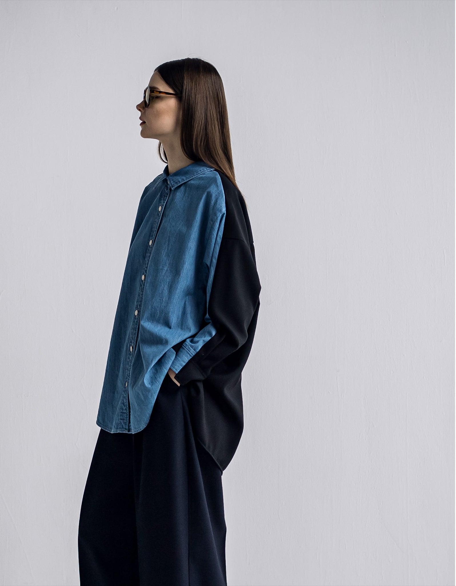 IH06-7A-64806 Dungaree Panel Shirt