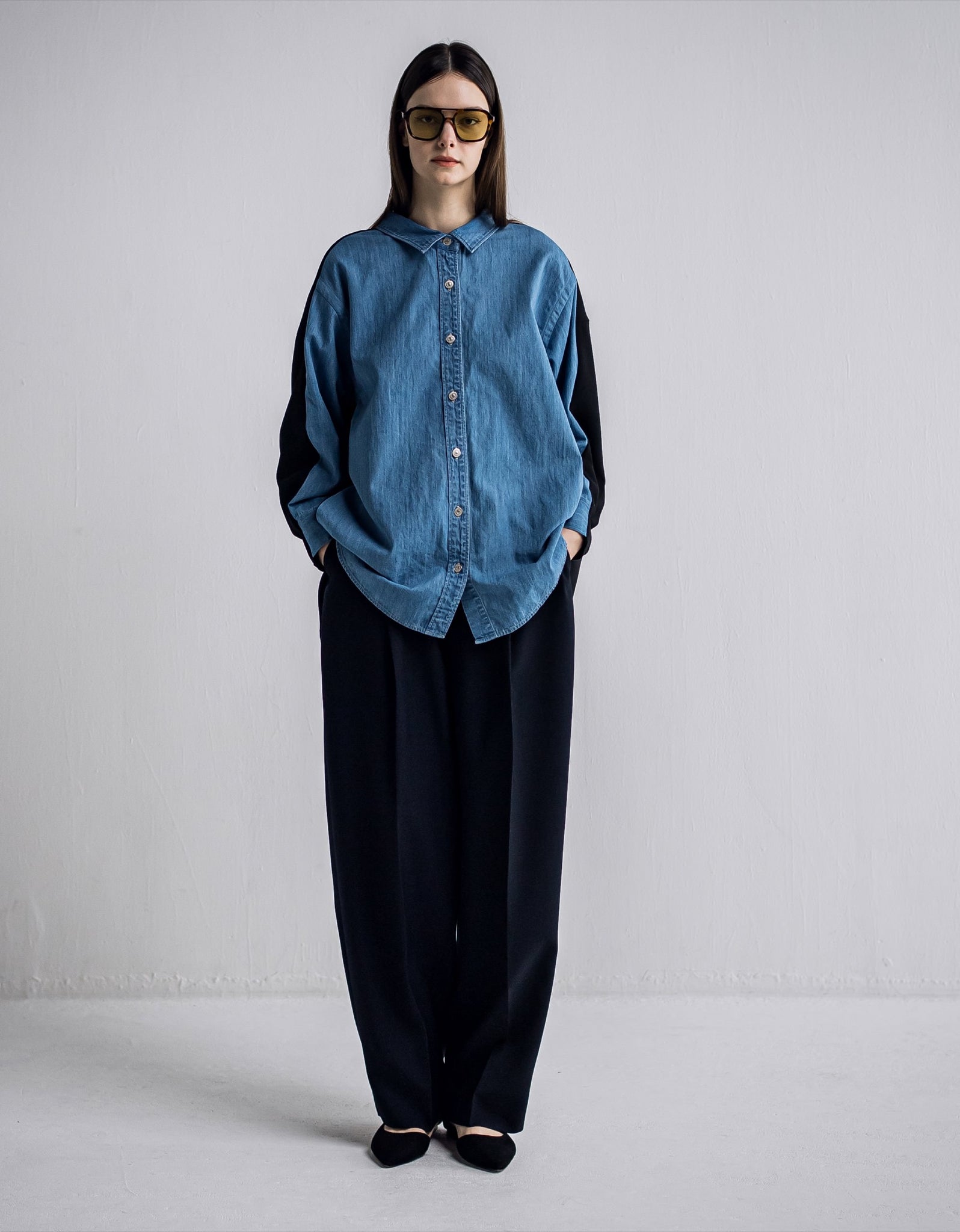 IH06-7A-64806 Dungaree Panel Shirt