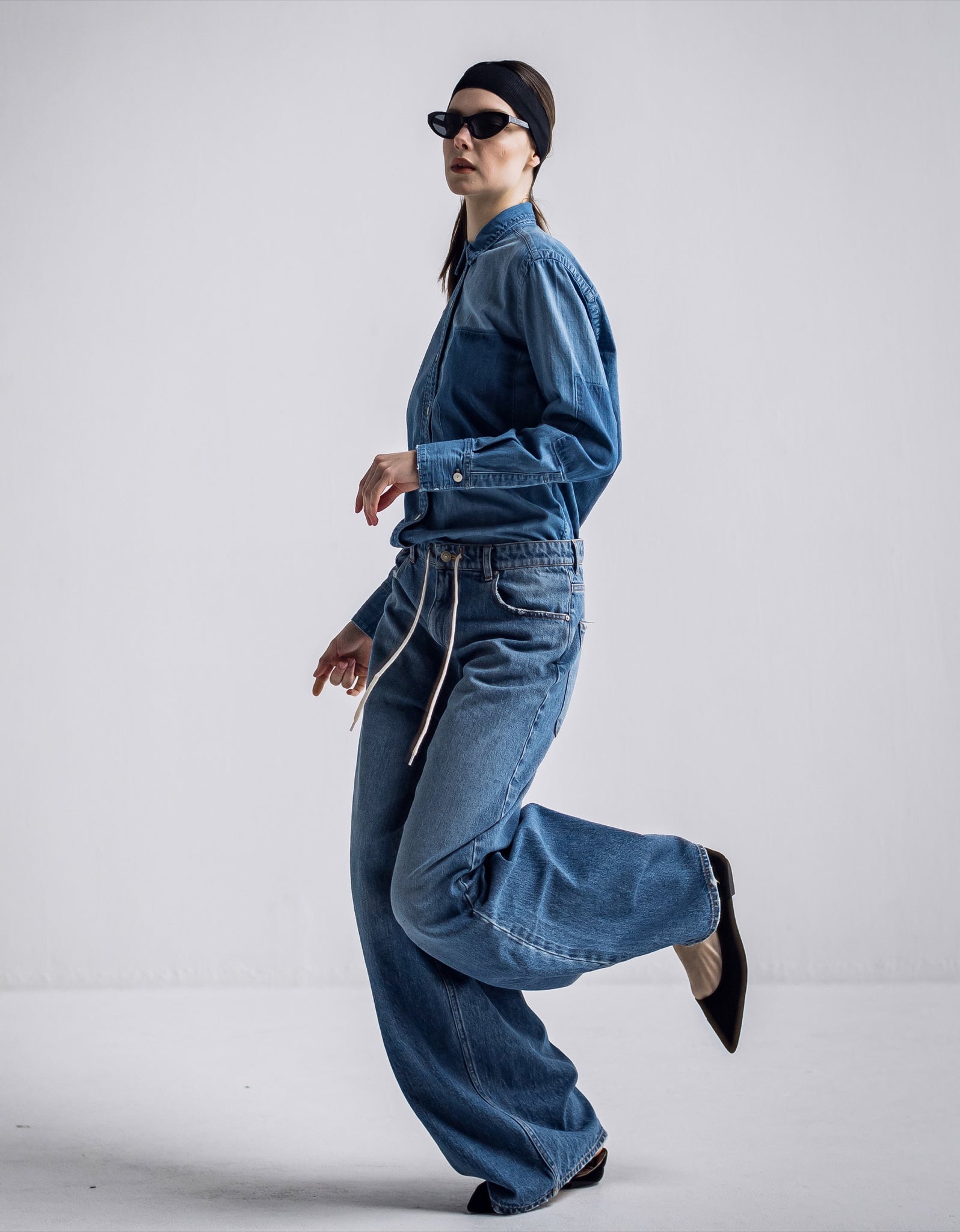 IH06-7A-74807 Elbow patch dungaree shirt