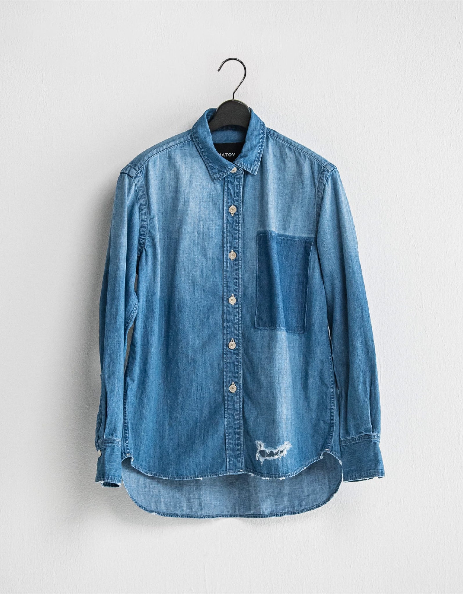 IH06-7A-74807 Elbow patch dungaree shirt