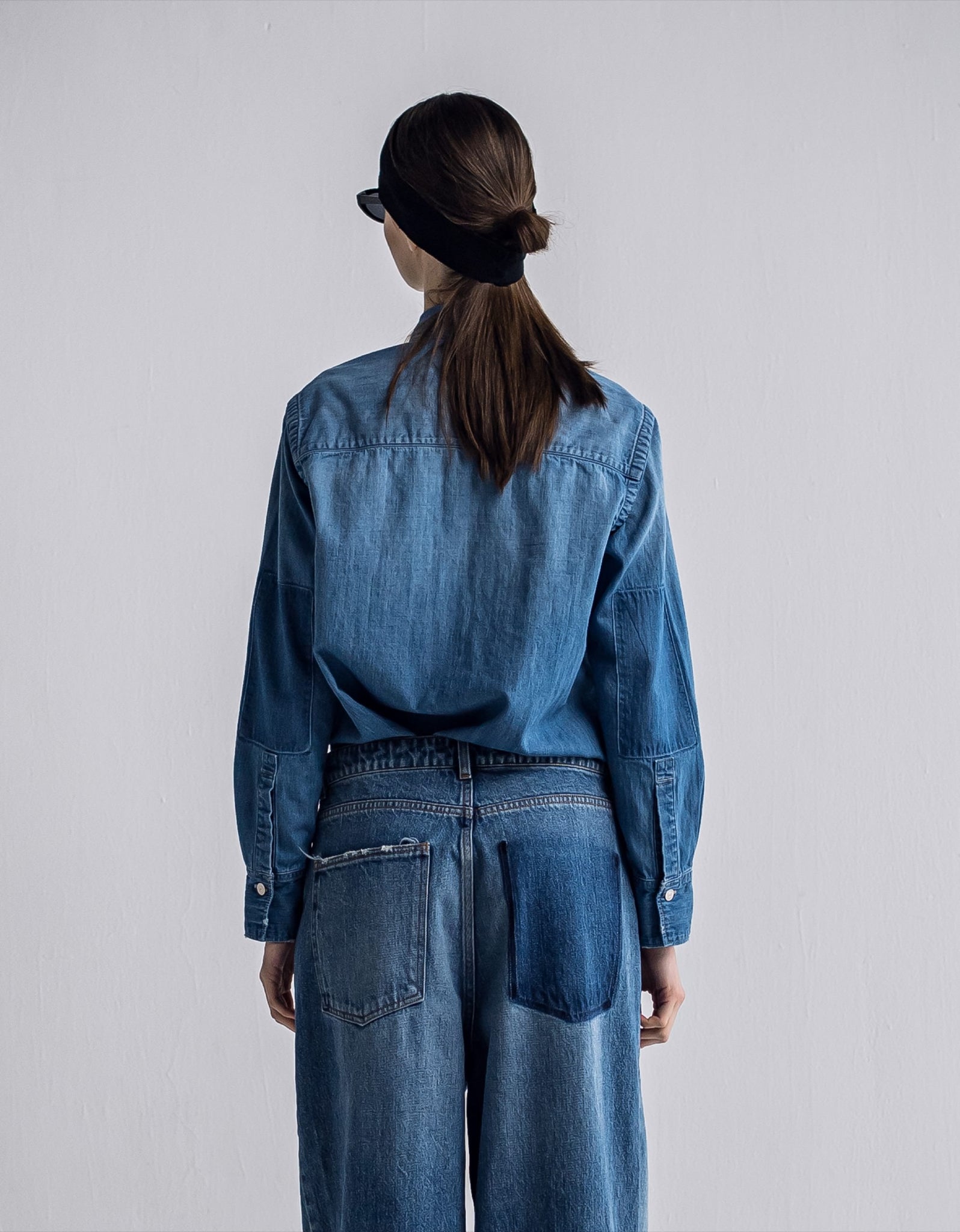 IH06-7A-74807 Elbow patch dungaree shirt