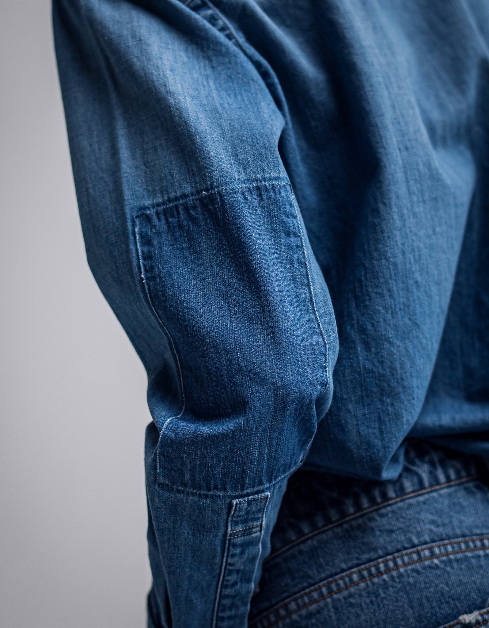 IH06-7A-74807 Elbow patch dungaree shirt