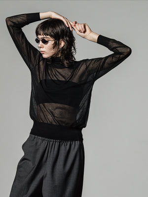 IH12-6A-88208 Sheer Turtleneck Knit