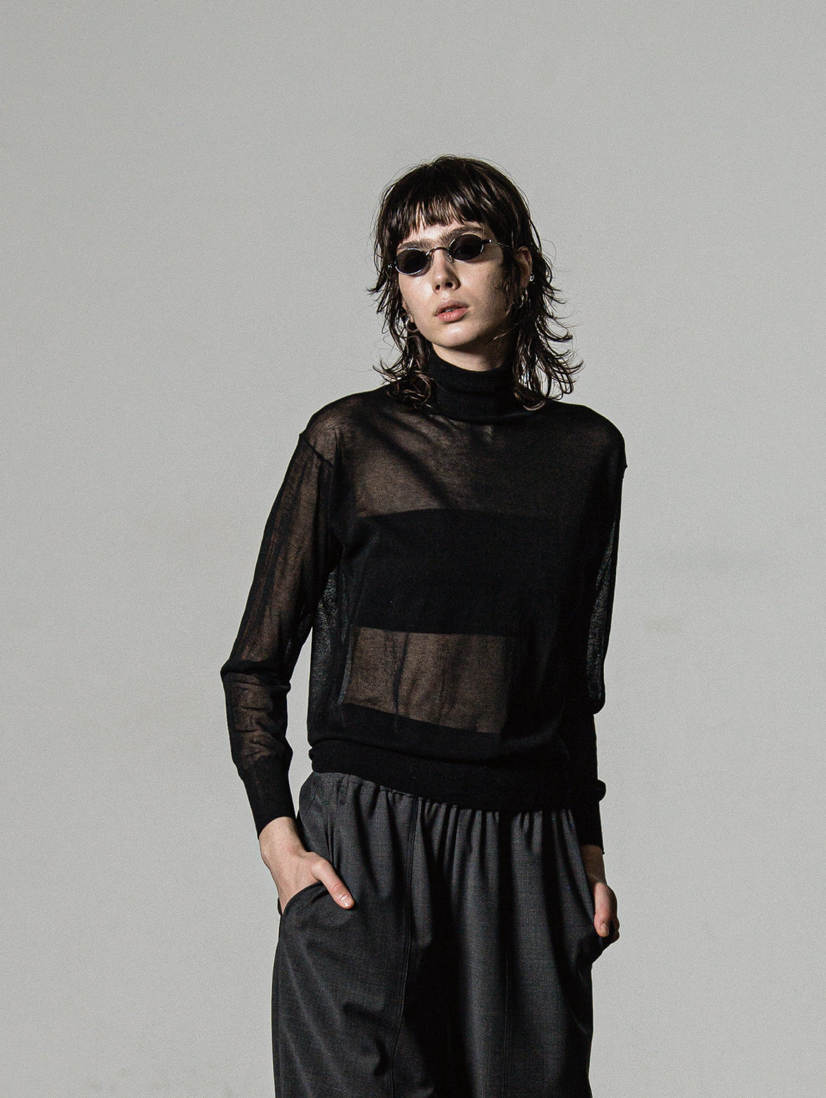 IH12-6A-88208 Sheer Turtleneck Knit